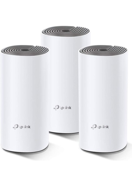Deco E4 (3-Pack), AC1200 Mbps, Dual-Band, 10/100MBPS Portları, 100 Cihaza Kadar Bağlanılabilirlik, 370 M²'ye Kadar Kapsama, Mobil Uygulama ile Kolay Kurulum, Wi-Fi 5 Mesh Sistemi