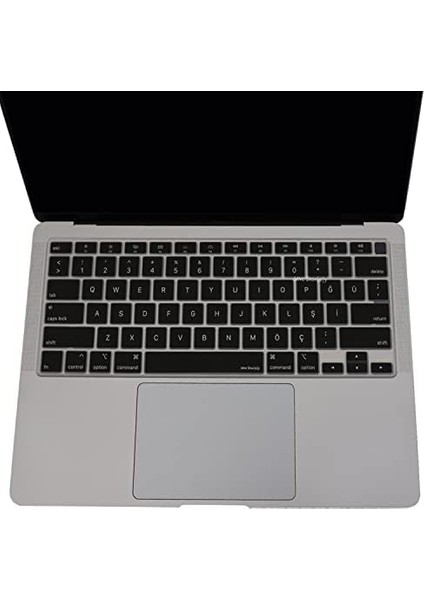 Macbook Air M1 13INÇ Klavye Koruyucu Touchıd'li (Us To Tr) A2179 A2337 ile Uyumlu Siyah