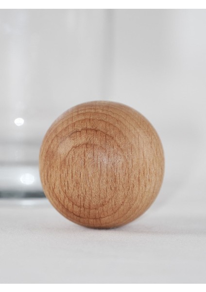 Elite Ahşap Top Kapak Küre Top Kapak Karaf ve Kavanoz Kapağı 7.5 cm ( 2 Adet ) 1 Adet
