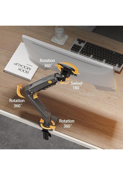 Bayou Nb F80 17-30 " LCD / LED Monitör Tutucu Kol Amortisörlü Vesa Monitör Standı 2-9 kg Yeni