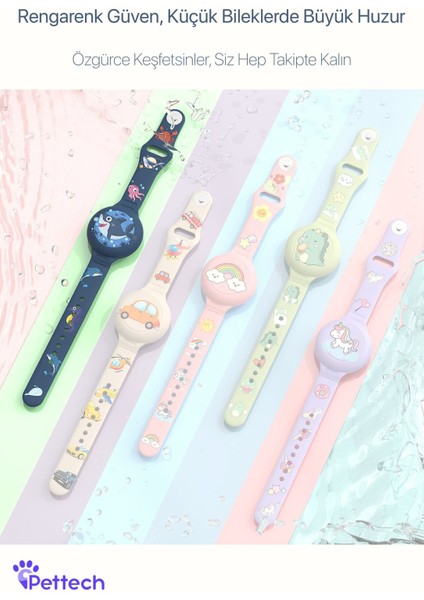 Çocuklar için renkli airtag bileklik, 26-30 mm, 1 yıl garanti, şık ve kullanışlı. fiyatları