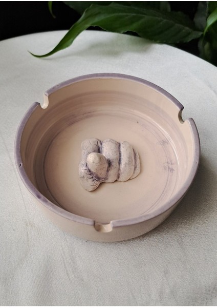 Elite Ah Alan Nah Alır Mottolu El Yapımı Seramik Nah Küllük (12 Cm) 1 Adet
