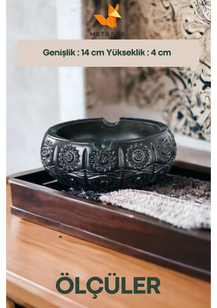 Elite Küllük Kül Tablası Sigara Küllüğü Siyah 2 Adet Model 4 1 Adet