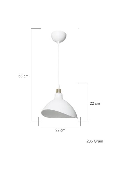 Lightdesign Beyaz Sarkıt Avize Yatak Odası Salon Mutfak Koridor Lamba 22 AGNM44