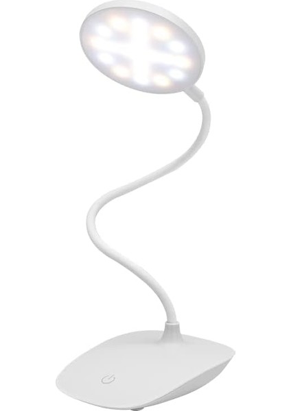 LED Şarjlı, 3 Kademe Dokunmatik Parlaklık Ayarlı, 4000K Renkli Çocuk ve Çalışma Masası Için Esnek Gövdeli Masa Lambası (Model 1)