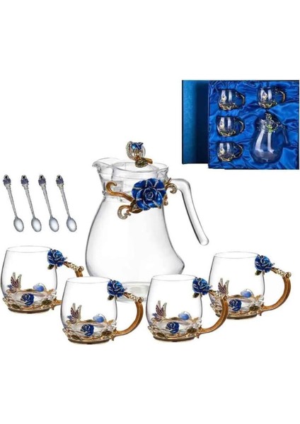 Elite Kapaklı Cam Sürahi – 4'lü Set | 1 Adet