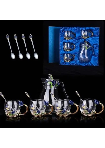 Elite Kapaklı Cam Sürahi – 4'lü Set | 1 Adet