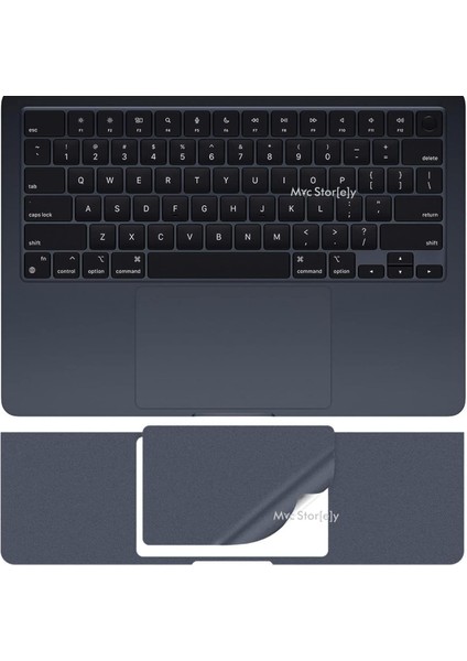 Macbook Air M2-M3 Kılıf 13.6 Inç Koruyucu Sticker Touchpad (Touchıd'li Air) A2681 A3113 ile Uyumlu Gece Mavisi