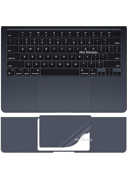 Macbook Air M2-M3 Kılıf 13.6 Inç Koruyucu Sticker Touchpad (Touchıd'li Air) A2681 A3113 ile Uyumlu Gece Mavisi