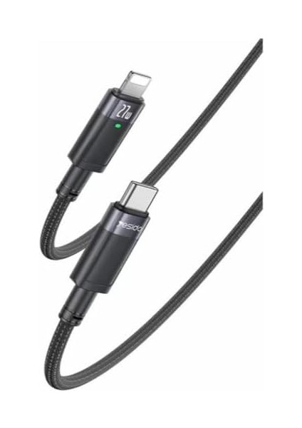 27W Type-C To Lightning Otomatik Şarj Kesme Özellikli Pd Hızlı Şarj Kablosu, 1.2 Metre