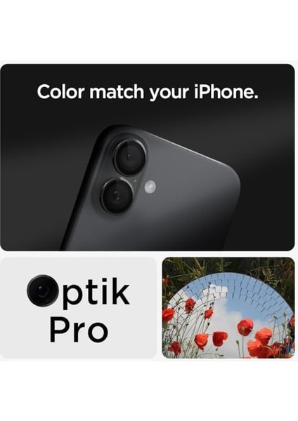 iPhone 16 Plus/iphone 15 Plus (2024) Kamera Lens Camı Koruyucu Glas.tr Ez Fit Optik Pro Black (2 Adet) - AGL07921