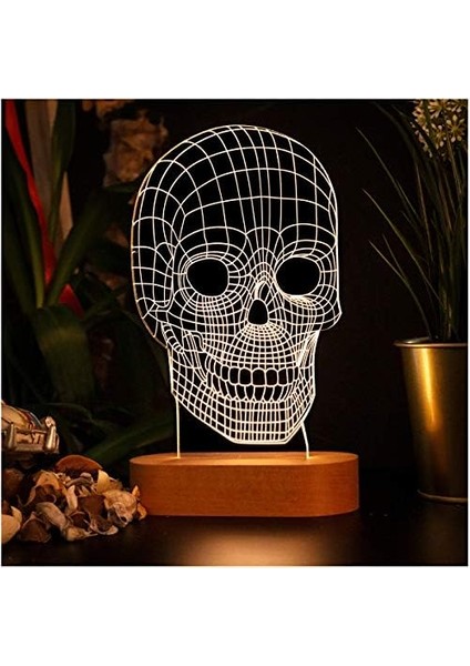 3 Boyutlu LED Masa Lambası - USB Bağlantılı Sarı Işık