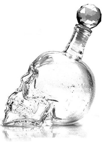 Elite Crystal Head Kuru Kafa Cam Şişe Viski Likör Hediyelik Sürahi 1 Litre 1 Adet fiyatları