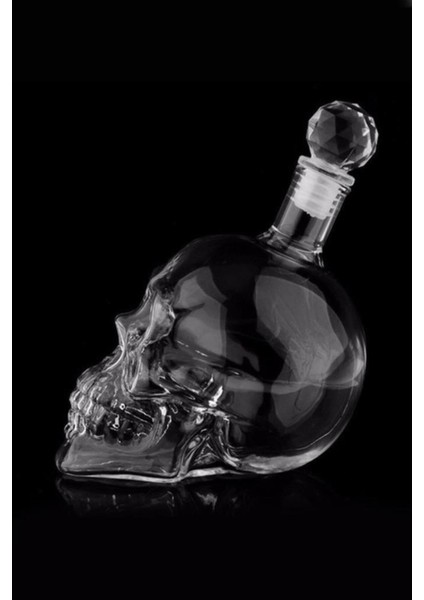 Elite Crystal Head Kuru Kafa Cam Şişe Viski Likör Hediyelik Sürahi 1 Litre 1 Adet fırsatları
