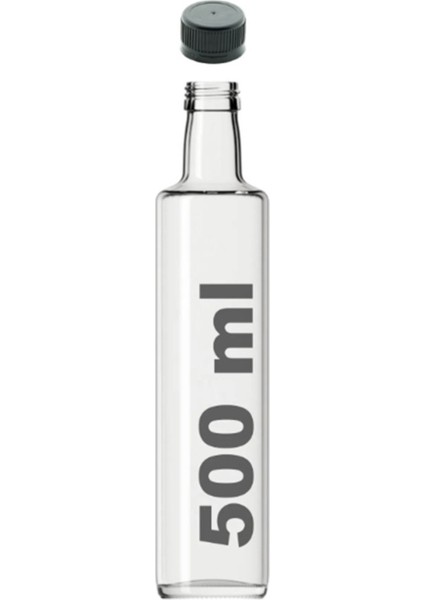 Elite Çok Amaçlı Şeffaf Cam Yuvarlak Dorika Şişe 500 ml - Sızdırmaz Kapaklı 1 Adet
