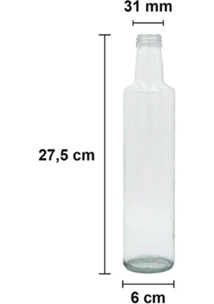 Elite Çok Amaçlı Şeffaf Cam Yuvarlak Dorika Şişe 500 ml - Sızdırmaz Kapaklı 1 Adet