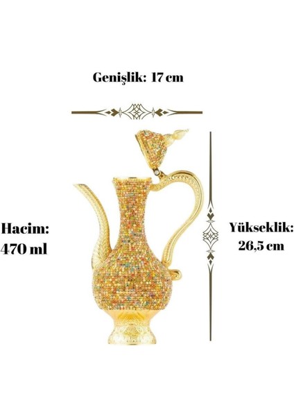 Elite Renkli Taşlı Zemzem Ibrik Sürahisi Payitaht Büyük Altın 1 Adet