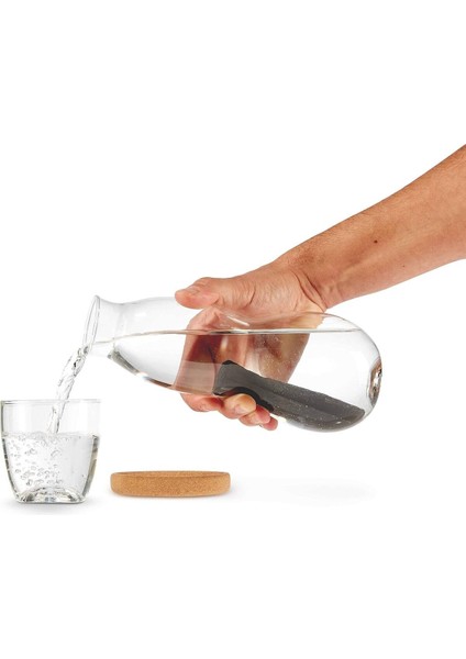 Elite 800 ml Cam Karaf, Kömür Filtreli, Doğal Mantar Altlıklı 1 Adet