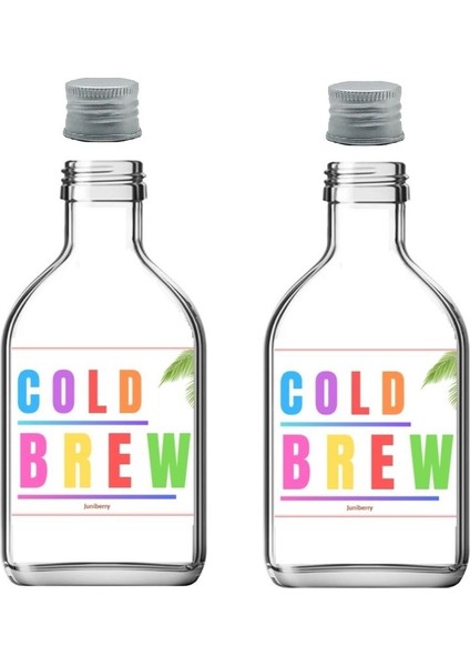 Elite 2 Adet Çok Amaçlı Yassı Boş Cam Soğuk Kahve Şişesi 200ML Cold Brew 2X200ML 1 Adet