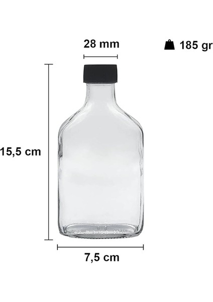 Elite 2 Adet Çok Amaçlı Yassı Boş Cam Soğuk Kahve Şişesi 200ML Cold Brew 2X200ML 1 Adet