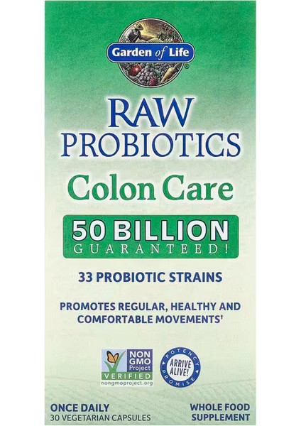 Raw Probiotics Colon Care 30 Vegetarian Capsules