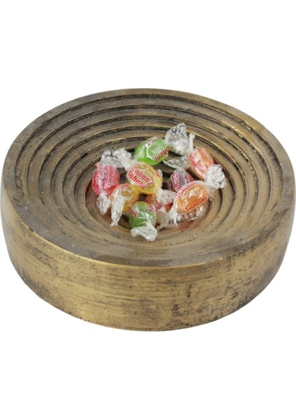 Şekerlik Altın Eskitme Renk Sunumluk Drajelik Dekoratif Tabak Model 2