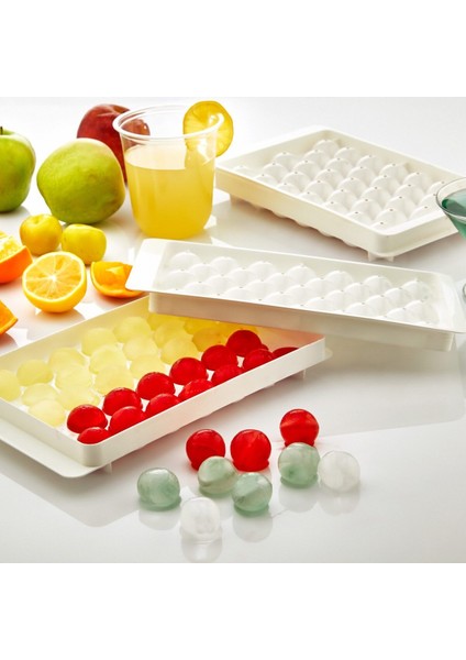 Elite Plastlife 33 Gözlü Bilye Küre Model Plastik Kapaklı Meybuz Buz Kalıbı 1 Adet