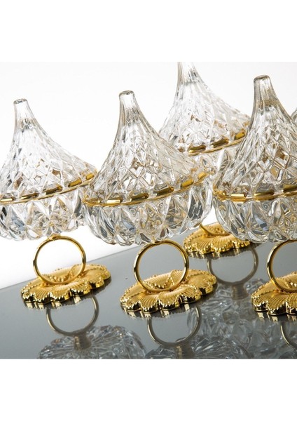 Elite Dream Glass 2 Li Yüzük Metal Ayaklı Kübbeli Lokumluk 1 Adet