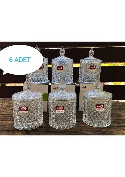 Elite Lüx ve Şık Kesme Cam Şekerlik Kesme Kapaklı Modern Cam Şekerlik Ikramlık Lokumluk Sunumluk 1 Adet