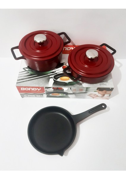 Tencere Tava 14 cm 5 Parça Döküm Mini Tencere Tava Set fırsatları