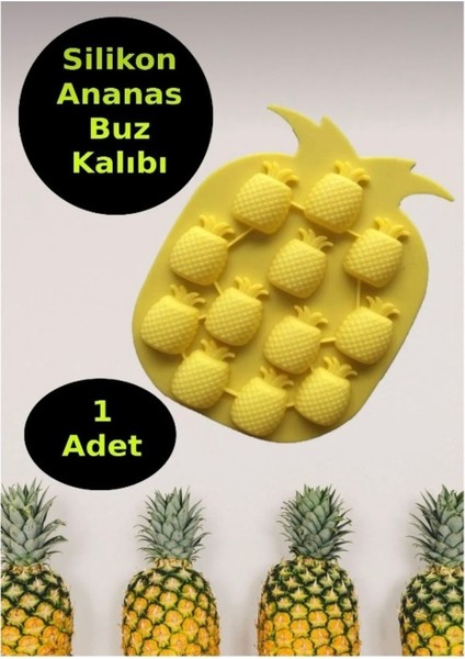 Elite Silikon Ananas Şeklinde Yapışmaz Buz Çikolata Kalıbı Ananas Buz Kalıbı 1 Adet