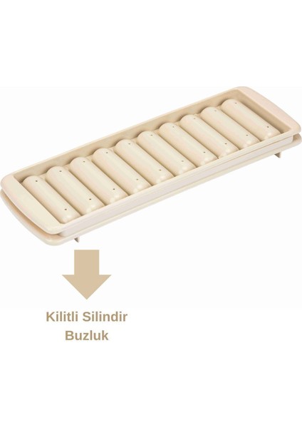 Elite 2'li Hazneli Silindir Çubuk Buzluk Kilitli Şişe Buzluk Kabı 1 Adet