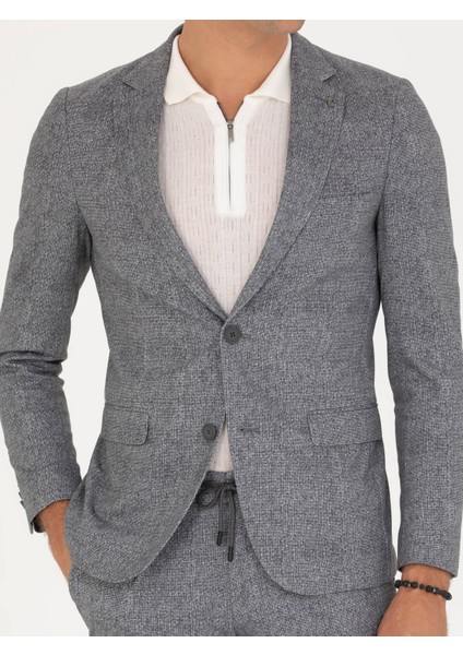 Erkek Antrasit Ex. Slim Fit Ceket 50265260-VR006