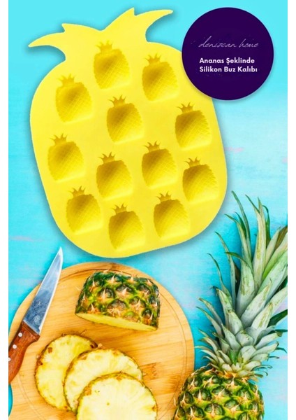 Elite Ananas Silikon Buz ve Çikolata Kalıbı Sarı 1 Adet