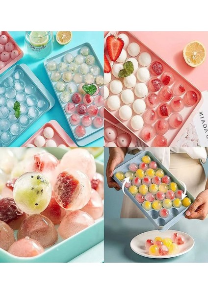 Elite 2 Adet Plastik Kapaklı 33'lü Küre Buz Kalıbı Yuvarlak Içecek Buz Kalıbı Sunum Buz Kalıbı 300ML 1 Adet modelleri