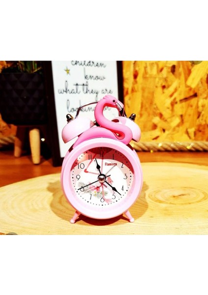 Flamingo Tasarımlı Alarmlı Işıklı Masa Saati