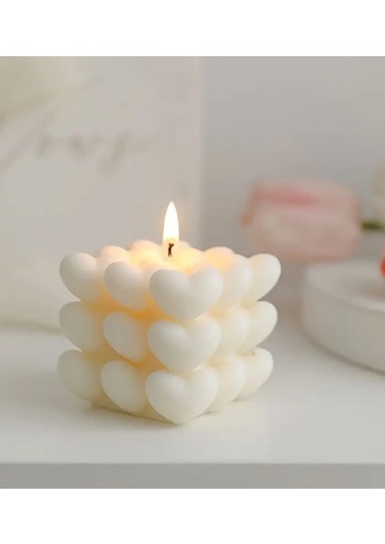 Kalpli Doğal Soya Bubble Mum Romantik Kokulu Mum