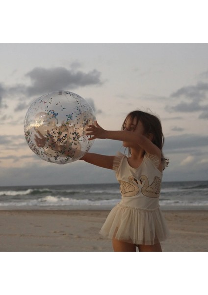 Pamuk Şeker Parıltılı Şişme Plaj Topu