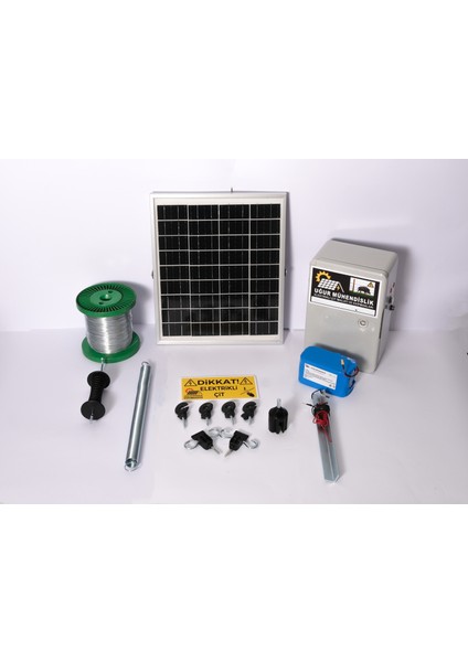 Elektrikli Çit (12A Lifepo Set-1 , Set-2 ) Domuz Ayı Kovucu 25 Watt Panel 500MT Galv. 100 Ad. Seçeceğiniz Izolatör