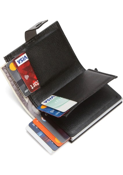 Rfid Özellikli Patlı Mekanizmalı Cüzdan Kartlık -Suni Deri indirimleri