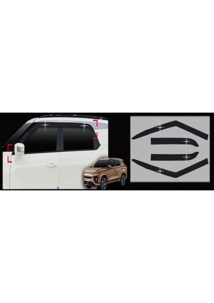 Ssangyong Yeni Actyon - Siyah Pencere Kapı Rüzgarlığı