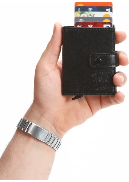 Rfid Özellikli Patlı Mekanizmalı Cüzdan Kartlık -Suni Deri indirimleri