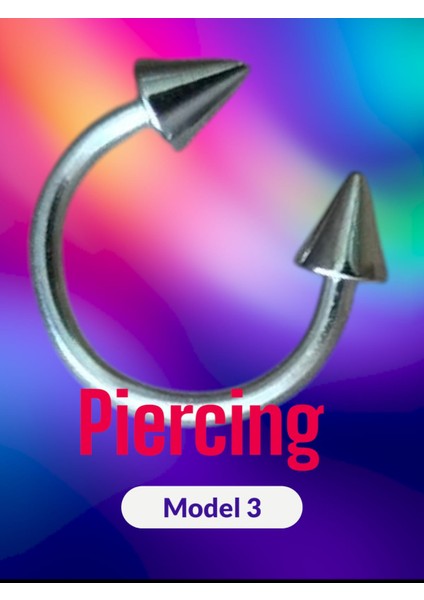 Paslanmaz Çelik Kadın Erkek Burun Dudak Halkası ,kaş Tırnak Çivisi ,küpe Dil Vücut Piercing Model 03