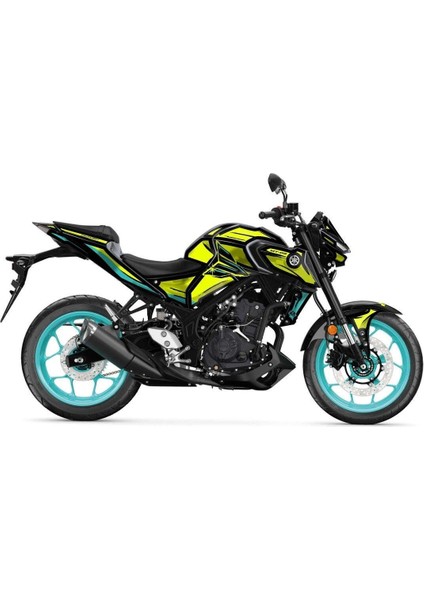 Yamaha mt 25 2020-2024 V2 Yellow Cartoon Graphic Sticker Kit Set
