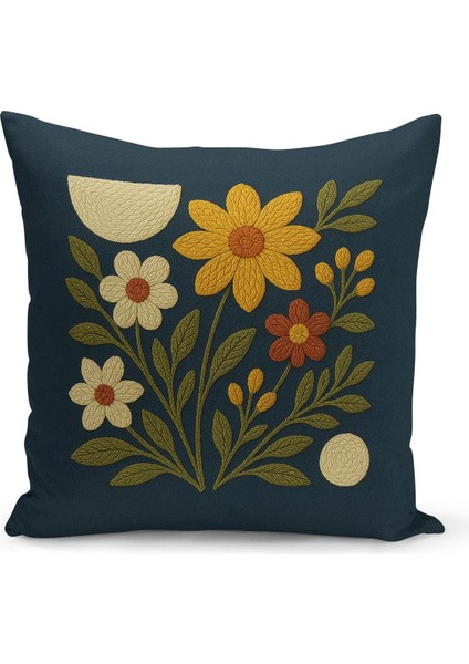 Çift Tarafı Dijital Baskılı 4'lü Kırlent Kılıfı Seti (Panç /punch Nakış Desen Görünümlü)