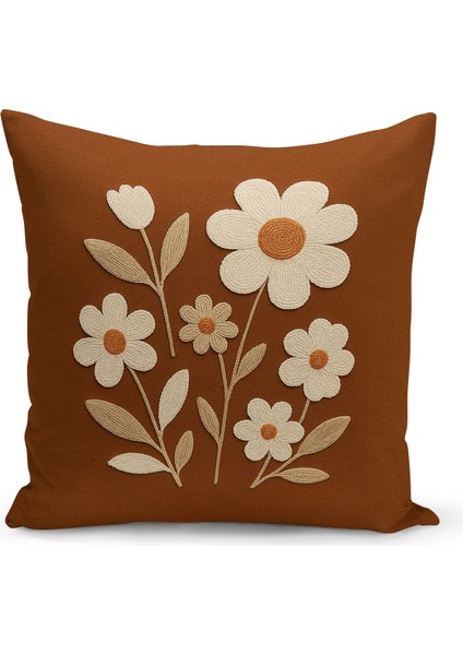 Çift Tarafı Dijital Baskılı 4'lü Kırlent Kılıfı Seti (Panç /punch Nakış Desen Görünümlü)