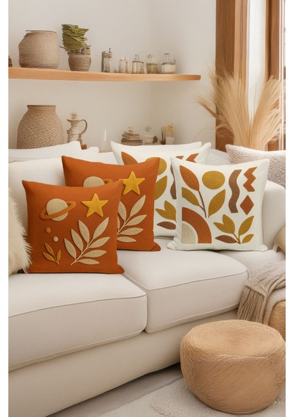 Çift Tarafı Dijital Baskılı 4'lü Kırlent Kılıfı Seti (Panç /punch Nakış Desen Görünümlü) modelleri