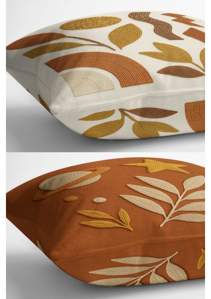 Çift Tarafı Dijital Baskılı 4'lü Kırlent Kılıfı Seti (Panç /punch Nakış Desen Görünümlü)