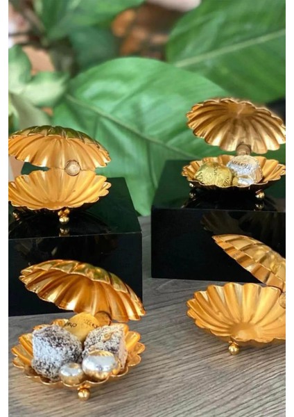 Elite 6 Adet Ayaklı Midye Istiridye Model Metal Kahve Yanı Makaronluk Lokumluk Drajelik 1 Adet