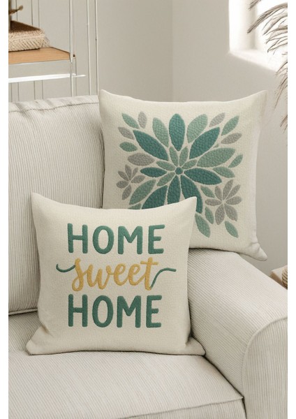 Çift Tarafı Dijital Baskılı 4'lü Kırlent Kılıfı Seti (Panç /punch Nakış Desen Görünümlü)